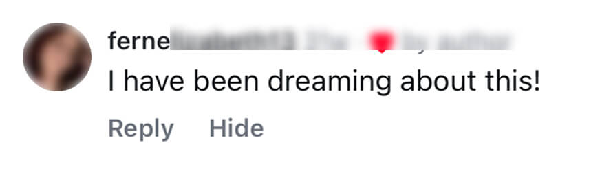 Social media comment saying they have been dreaming about Barterloo